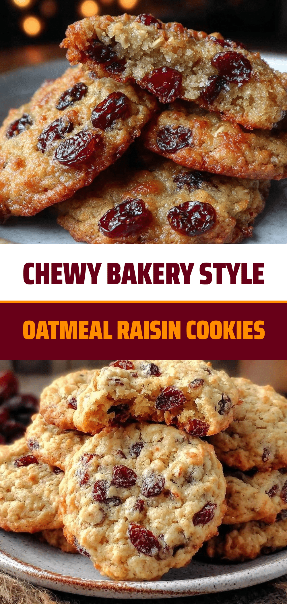 Grandma’s Bakery Style Chewy Oatmeal Raisin Cookies: 5 Simple Ingredients 5 Grandma’s Bakery Style Chewy Oatmeal Raisin Cookies recipe
