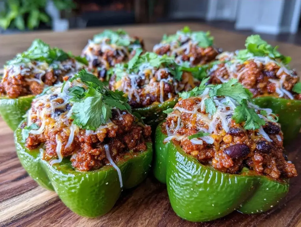 Healthy Game Day Turkey Taco Stuffed Mini Peppers - featured image