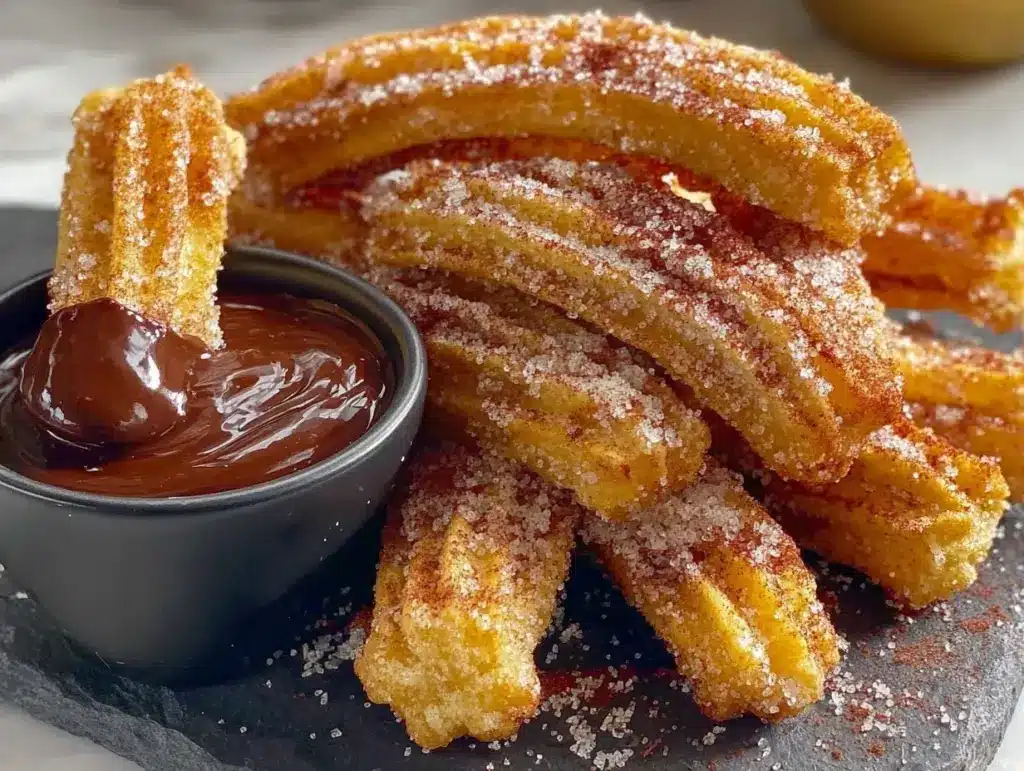 homemade cinnamon sugar churros - featured image