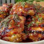 honey bourbon grilled chicken thighs - featured image