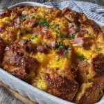 Make Ahead Ham Cheese Croissant Bake - featured image