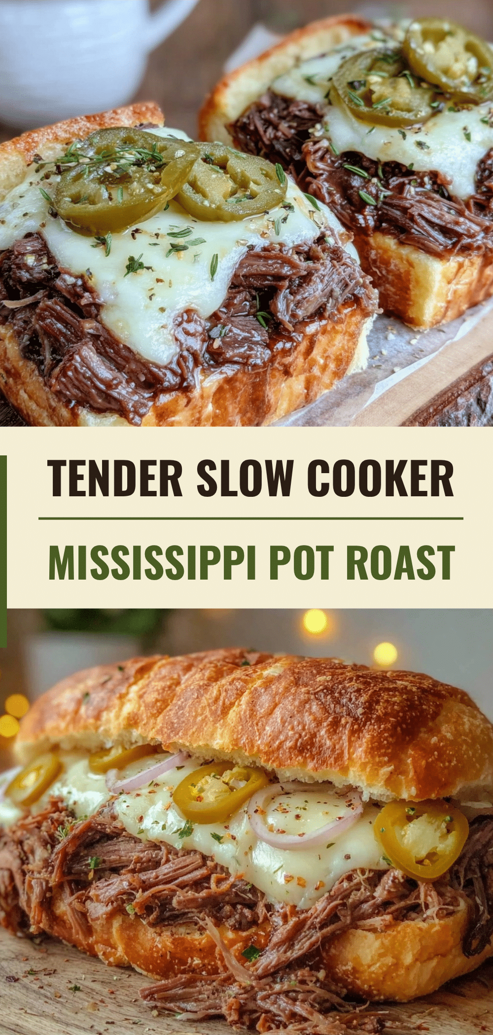 Tender Slow Cooker Mississippi Pot Roast Sandwiches 5 Mississippi Pot Roast Sandwiches recipe