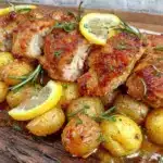 one-pan lemon herb chicken - featured image