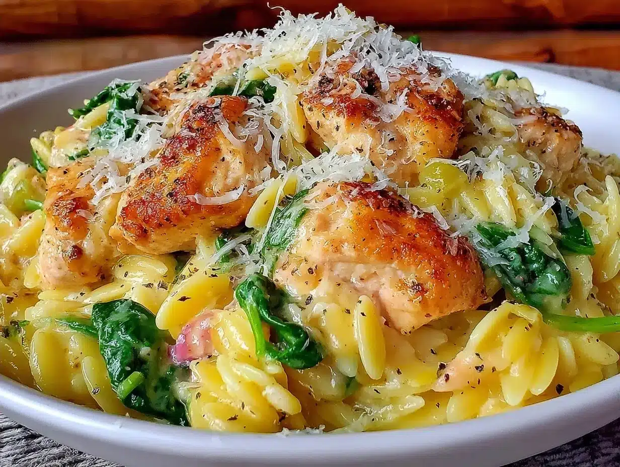 One-Pot Creamy Chicken Orzo: Best Outdoor Meal 4 One-Pot Creamy Chicken Orzo preparation steps