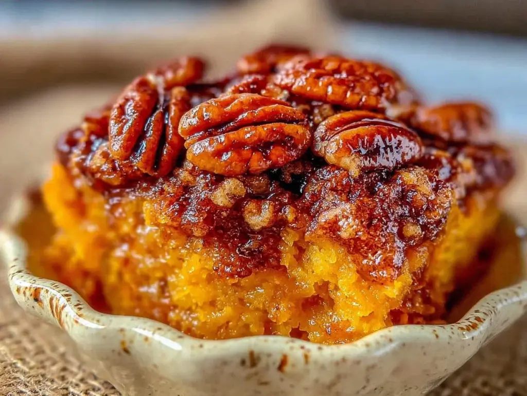seasonal pumpkin dump cake - featured image