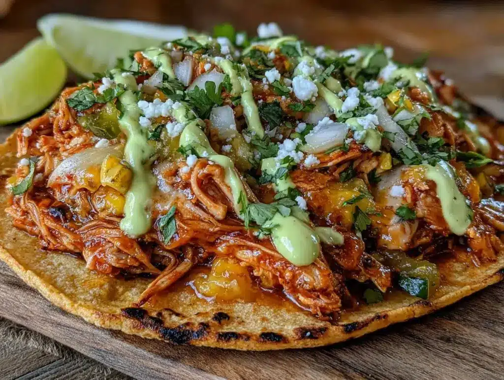 slow cooker salsa chicken tacos - featured image