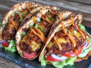 smash burger tacos meal prep - featured image