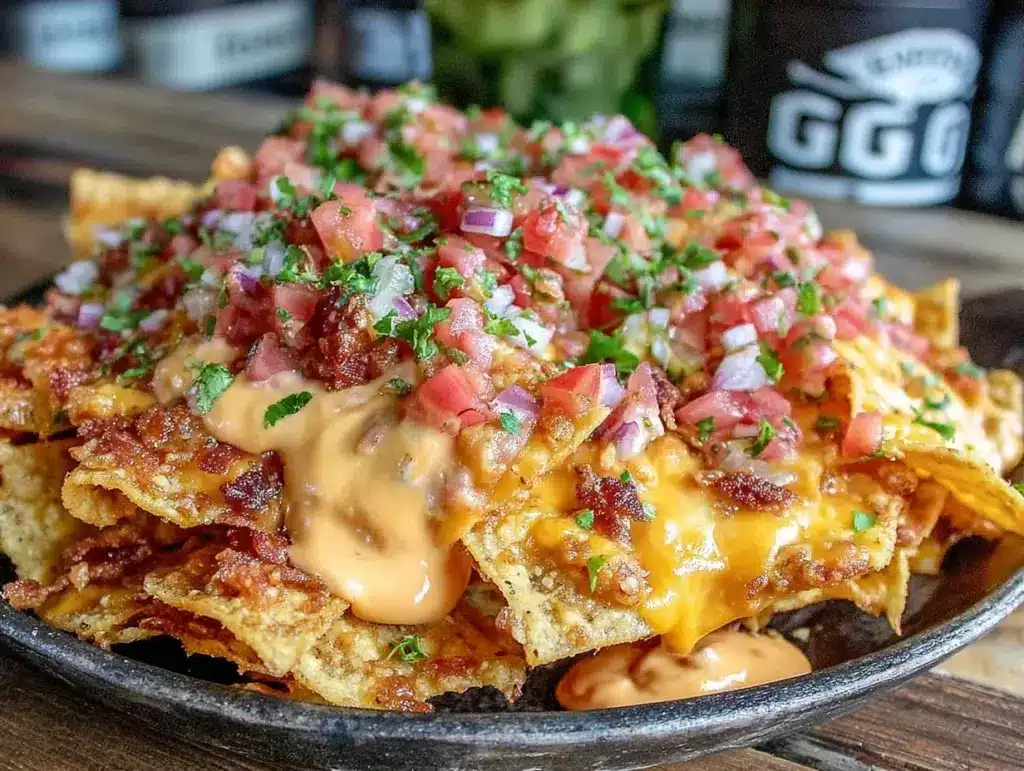 smoky queso loaded nachos - featured image