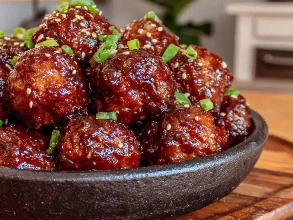 Sticky Korean BBQ Meatballs - featured image